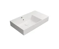 GSI KUBE X keramické umyvadlo 80x47cm, s odkládací plochou vpravo, bílá mat