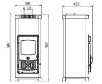 PLAMEN Litinová krbová kamna DORA 10 N - zelená (13)