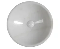 SAPHO BLOK kamenné umyvadlo na desku Ø 40cm, leštěný bílý mramor (5)