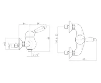 SAPHO KIRKÉ BLACK nástěnná sprchová baterie, černá páčka, bronz (2)