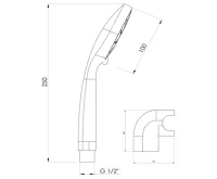 AQUALINE ERICA sprchová souprava, výklopný držák, chrom (7)