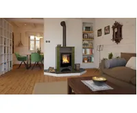 HS Flamingo Kachlová kamna AQUAFLAM VARIO ® PERU 11/7kW, kachle zelená, elektronická regulace (6)