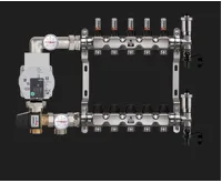 WIGELL Nerezový rozdělovač s čerpadlem 15 okruhů, pro podlahového topení  s hlavicemi a průtokoměry