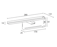 SAPHO ESTHER LED nástěnné svítidlo, 6 W, 280x62x131 mm, IP44, chrom (5)