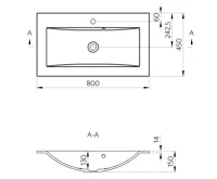 SAPHO YUKON umyvadlo, litý mramor, 80x45cm, bílá (6)