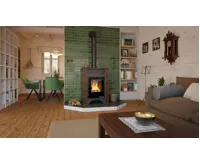 HS Flamingo Kachlová kamna AQUAFLAM VARIO ® PERU 11kW, kachle hnědá (teplovzdušná verze) (10)