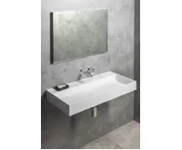 SAPHO GODIVA umyvadlo, litý mramor, 96x44cm, bez otvoru, bílá (3)