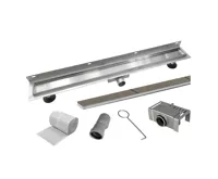 NOVEA Sprchové dveře, 100x200 cm, chrom ALU, sklo Čiré, levé provedení, nerezový žlab ke stěně (8)