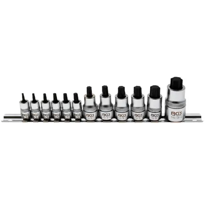 BGS Hlavice zástrčné TORX T8-T60, extra krátké, 12 dílů