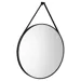 AQUALINE STAGO kulaté zrcadlo ø 60cm, kožený pásek, černá mat AQUALINE STAGO kulaté zrcadlo ø 60cm, kožený pásek, černá mat