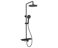 AQUALINE ARONA sprchový sloup s baterií a napouštěním, černá mat AQUALINE ARONA sprchový sloup s baterií a napouštěním, černá mat