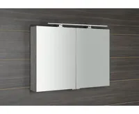 SAPHO MIRRÓ galerka s LED osvětlením, 100x70x16cm, dub stříbrný (3)