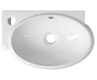 SAPHO RIBERA keramické umývátko rohové 43x28,5 cm, otvor pro baterii vlevo, bílá (5)