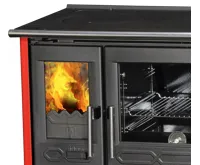 PLAMEN Sporák na tuhá paliva 850 GLAS - P červený (4)