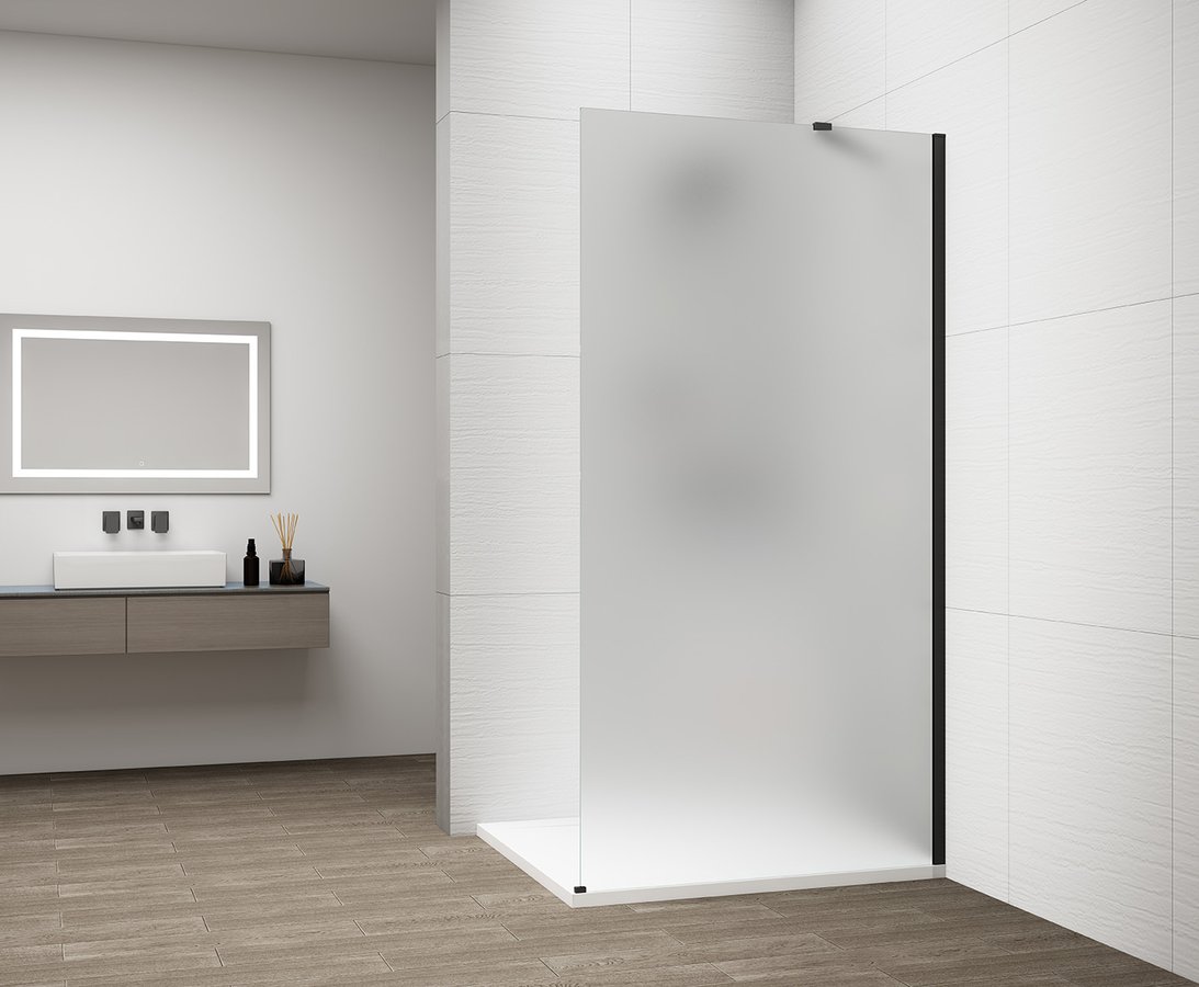 POLYSAN ESCA BLACK MATT jednodílná sprchová zástěna k instalaci ke stěně, matné sklo, 900 mm