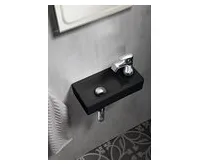 SAPHO ZOE keramické umývátko 37x18cm, otvor pro baterii vpravo, černá mat (1)