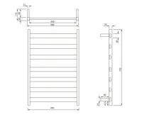 SAPHO ELIAS elektrický sušák ručníků 490x730x110 mm, 105 W, černá mat (8)