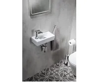 SAPHO ZOE keramické umývátko 37x18 cm, otvor pro baterii vlevo, bílá (5)