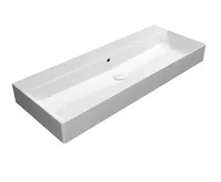 GSI KUBE X keramické umyvadlo 120x47cm, broušená spodní hrana, bez otvoru, bílá ExtraGlaze