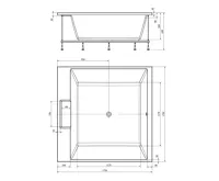 POLYSAN CAME čtvercová vana s konstrukcí 175x175x50cm, bílá (6)