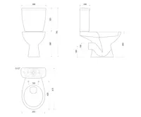AQUALINE JOSE WC kombi, dvojtlačítko 3/6l, zadní odpad, bílá (7)
