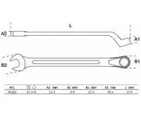 BGS Klíč očkoplochý vyhnutý , 21 mm (1)