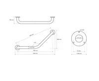 SAPHO HANDICAP madlo 120° 400/400mm, bílá (3)