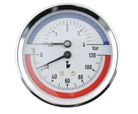 Termomanometr 81mm 0-4 bar, 0-120°C, zadní vývod 1/2"