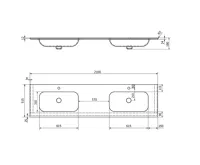 SAPHO ARUBA dvojumyvadlo, Rockstone, 210x51,5cm, bílá mat (6)