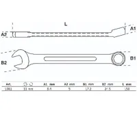 BGS Klíč očkoplochý 11 mm,15° vyhnutý, DIN 3113A , chrom vanadium (1)