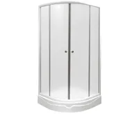 PROFI-RICH sprchový kout  čtvrtkruh  90x90x190 cm - bílý - sklo - čiré