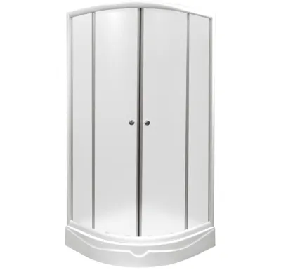 PROFI-RICH sprchový kout  čtvrtkruh  90x90x190 cm - bílý - sklo - čiré