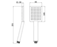 SAPHO Ruční sprcha, 251mm, hranatá, ABS/chrom (3)