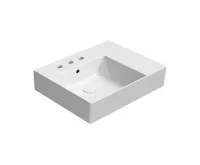 GSI KUBE X keramické umyvadlo 60x47cm, s odkládací plochou vpravo, 3 otvory, bílá ExtraGlaze GSI KUBE X keramické umyvadlo 60x47cm, s odkládací plochou vpravo, 3 otvory, bílá ExtraGlaze