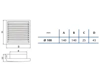 CATA Venkovní mřížka k ventilátoru B-10 - trvale otevřena