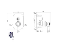 SAPHO VIENNA podomítková sprchová baterie, 2 výstupy, bronz (2)