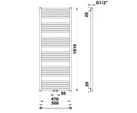 BRUCKNER GRUNT otopné těleso rovné 500x1610 mm, středové připojení, černá mat (7)