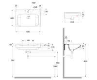 KERASAN INKA keramické umyvadlo polozápustné, 60x40cm, černá mat (2)