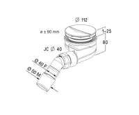 Sifon pro sprchové vaničky Turboflow 1, Ø90 mm, bílá (1)