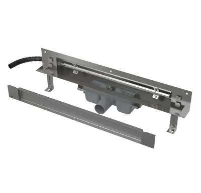 ALCAPLAST Sprchový odtokový systém pro zabudování do stěny, kryt pro vložení obkladu, osvětlení modrá, délka 650 mm APZ5-TWIN+AEZ121-650