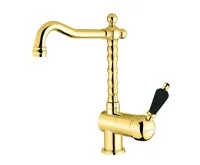 SAPHO KIRKÉ BLACK stojánková dřezová baterie, černá páčka, zlato SAPHO KIRKÉ BLACK stojánková dřezová baterie, černá páčka, zlato