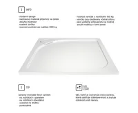 Čtvercová sprchová vanička s oblým krytem sif., 90x90x3 cm, vč. sifonu, bez nožiček, litý mramor (4)