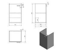 AQUALINE ZOJA umyvadlová skříňka 41,5x63x35,5cm, bílá (6)