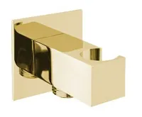 SAPHO Držák sprchy hranatý, pevný, s vyústěním, zlato SAPHO Držák sprchy hranatý, pevný, s vyústěním, zlato