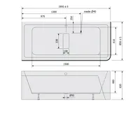 POLYSAN MARLENE CURVE L MONOLITH obdélníková vana 195x85x63cm, bílá (8)