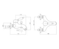 SAPHO KIRKÉ BLACK nástěnná vanová baterie, černá páčka, zlato (2)