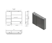 SAPHO MIRRÓ galerka s LED osvětlením, 90x70x16cm, dub stříbrný (7)