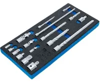 BGS Vložka do dílenského vozíku 1/3: sada nástavců, adaptérů a kloubů, 17dílná (1)