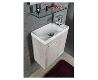 SAPHO AGOS umývátko, litý mramor, 40x22cm, levé/pravé, bílá (1)