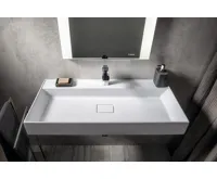 SAPHO GODIVA umyvadlo, litý mramor, 96x44cm, bílá (9)